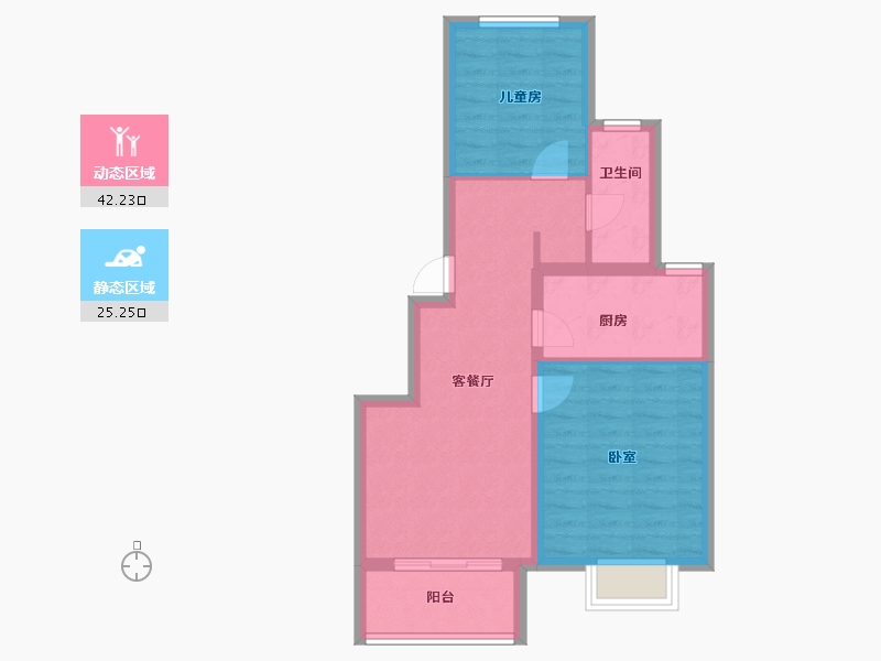 天津-天津市-金侨·瑞公馆-60.00-户型库-动静分区