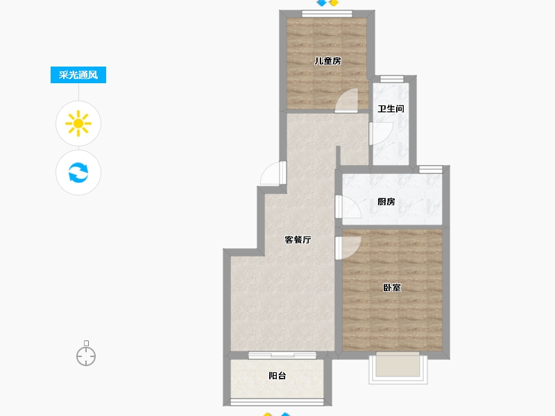 天津-天津市-金侨·瑞公馆-60.00-户型库-采光通风