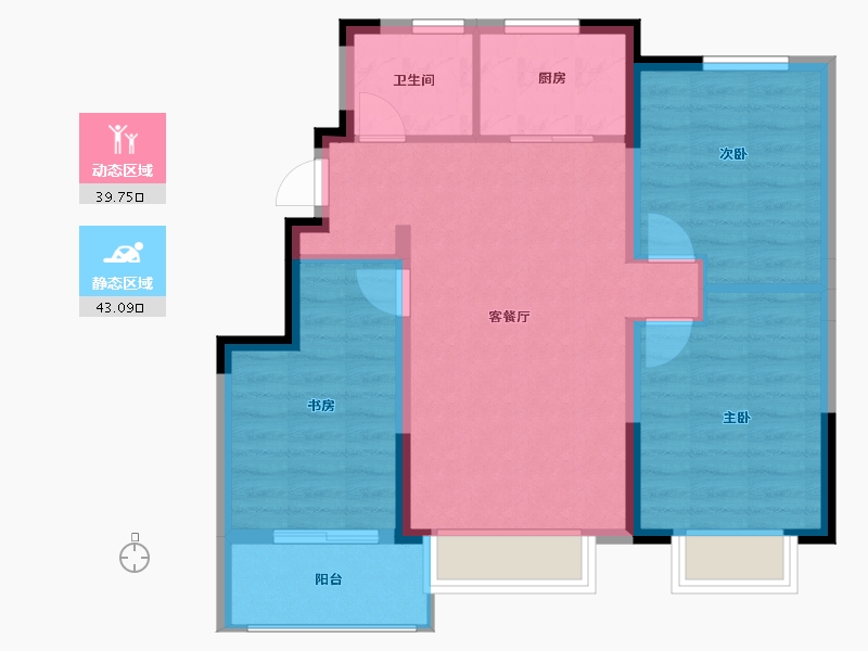 天津-天津市-中建城-74.34-户型库-动静分区