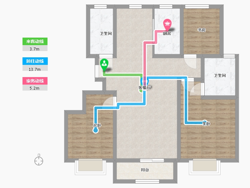 天津-天津市-华侨城碧桂园天境-94.40-户型库-动静线