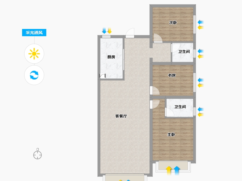 天津-天津市-新城和兴府-104.00-户型库-采光通风