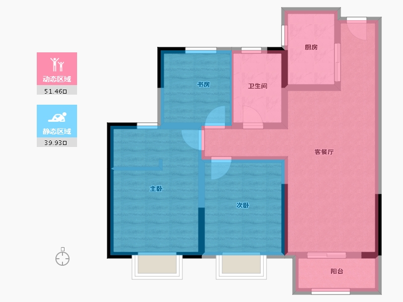 天津-天津市-华侨城碧桂园天境-80.80-户型库-动静分区