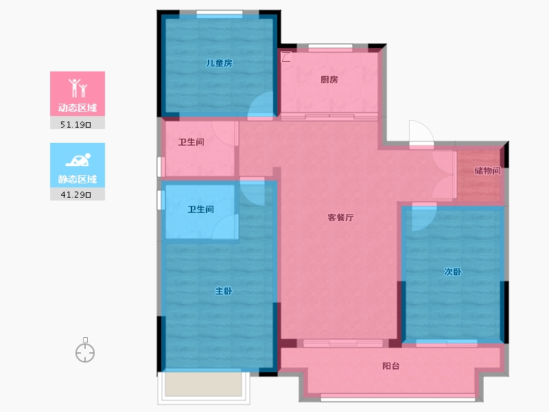 浙江省-杭州市-澳海云樾赋-82.00-户型库-动静分区