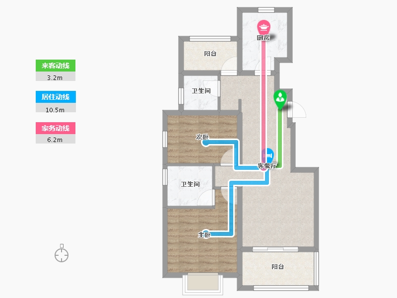 江苏省-南京市-保利·伴湖院-70.40-户型库-动静线