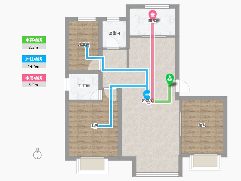 天津-天津市-金侨·瑞公馆-67.91-户型库-动静线