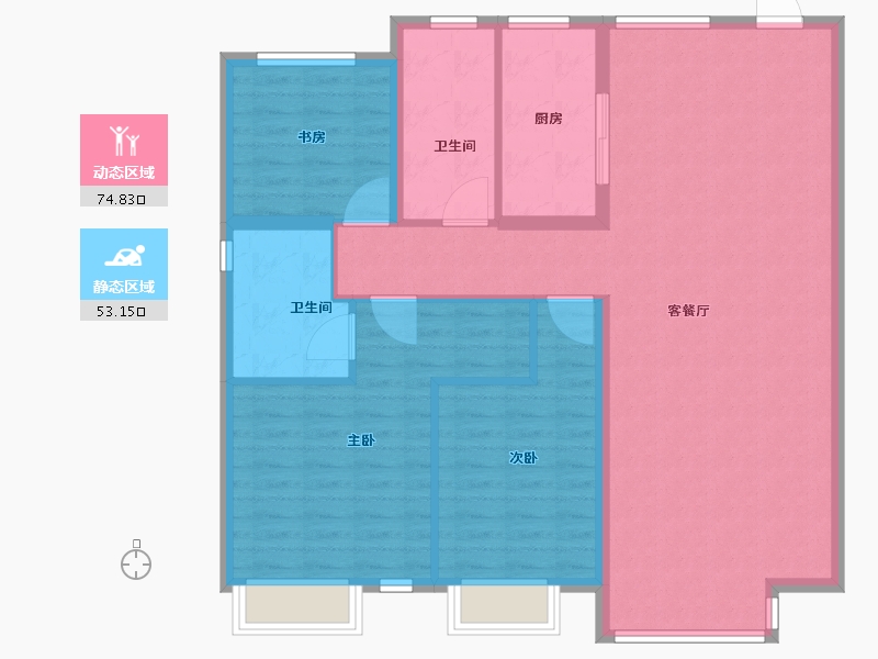 天津-天津市-富力又—城-116.80-户型库-动静分区