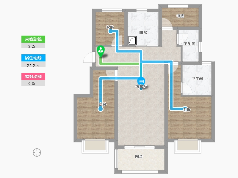 江苏省-南京市-保利·伴湖院-84.00-户型库-动静线