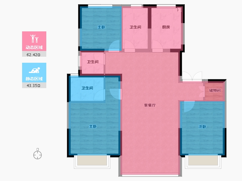 天津-天津市-中建城-94.71-户型库-动静分区