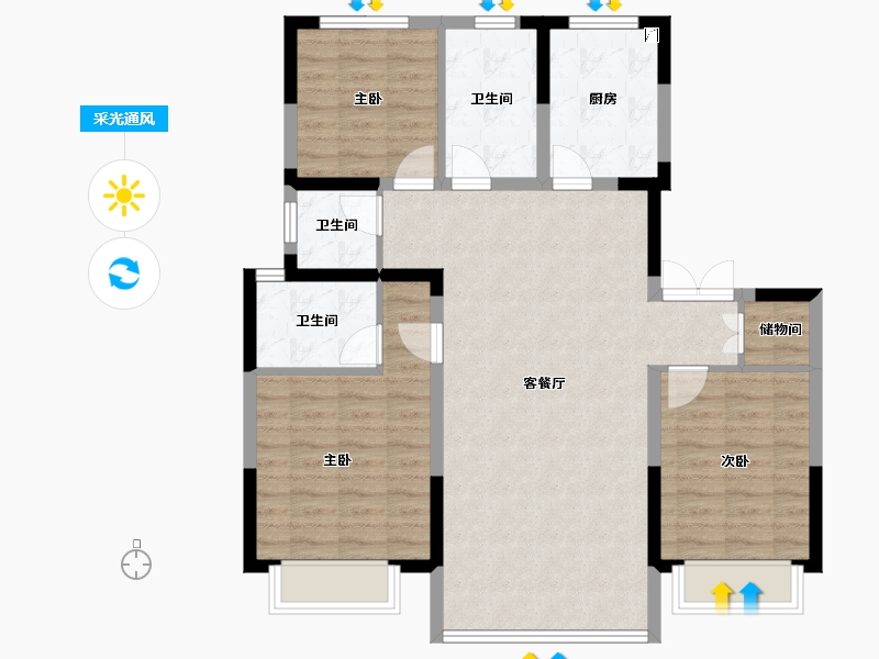 天津-天津市-中建城-94.71-户型库-采光通风