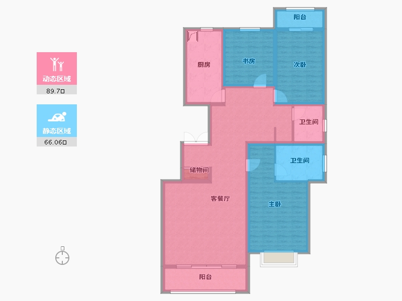 陕西省-西安市-温泉花园-140.00-户型库-动静分区