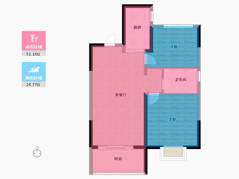 天津-天津市-天成和平里-71.20-户型库-动静分区