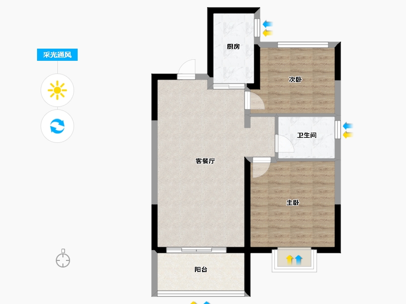 天津-天津市-天成和平里-71.20-户型库-采光通风