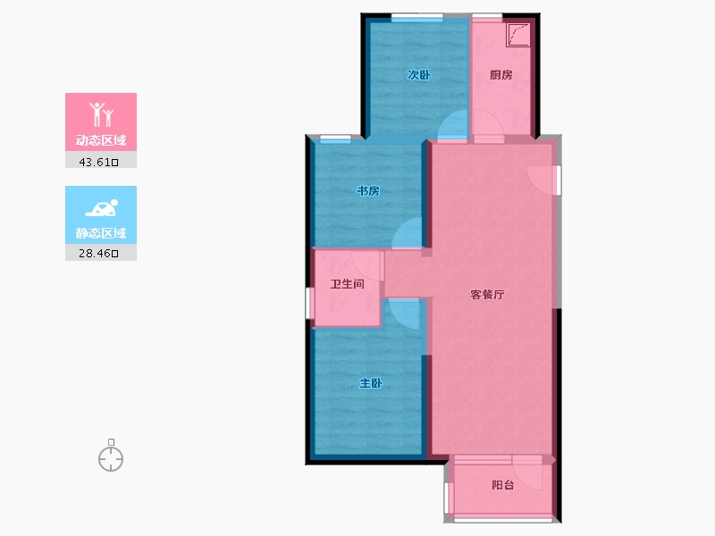 北京-北京市-K2十里春风-63.52-户型库-动静分区