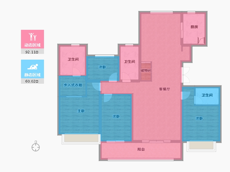 江苏省-南京市-金隅紫京叠院-136.01-户型库-动静分区