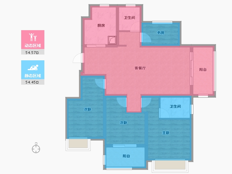 江苏省-南京市-保利·伴湖院-96.00-户型库-动静分区