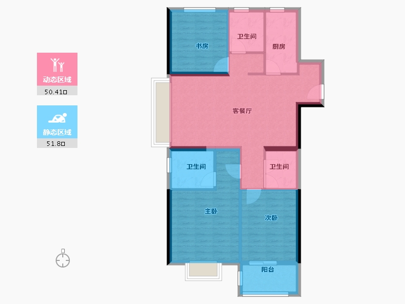 江苏省-南京市-江宁金茂悦-92.00-户型库-动静分区