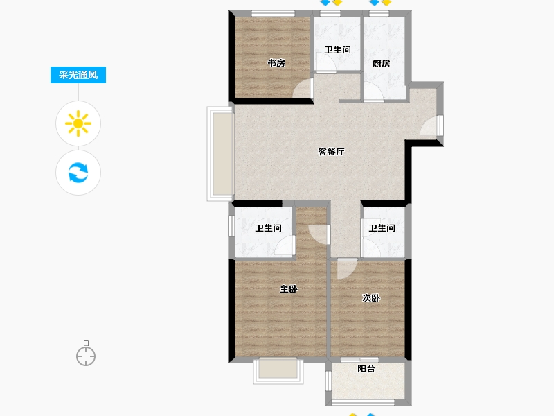 江苏省-南京市-江宁金茂悦-92.00-户型库-采光通风