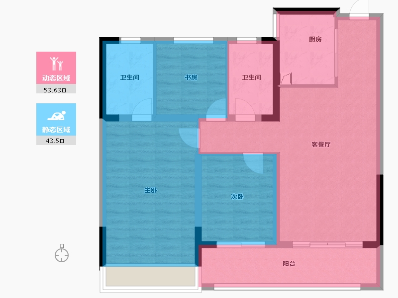 浙江省-杭州市-澳海云樾赋-87.00-户型库-动静分区