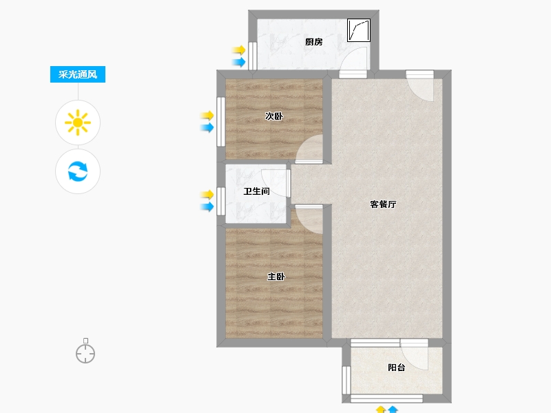 北京-北京市-K2十里春风-51.68-户型库-采光通风