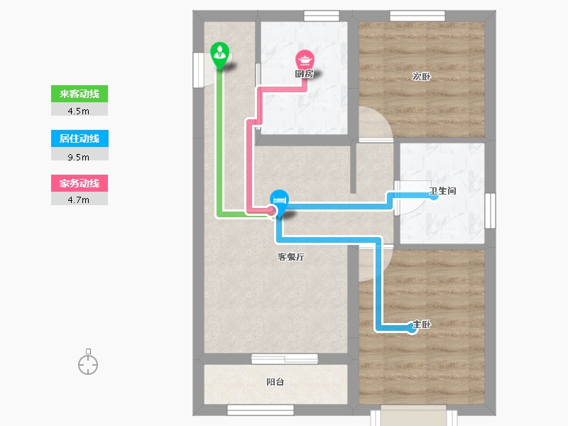 天津-天津市-爱情·缤纷里-51.87-户型库-动静线