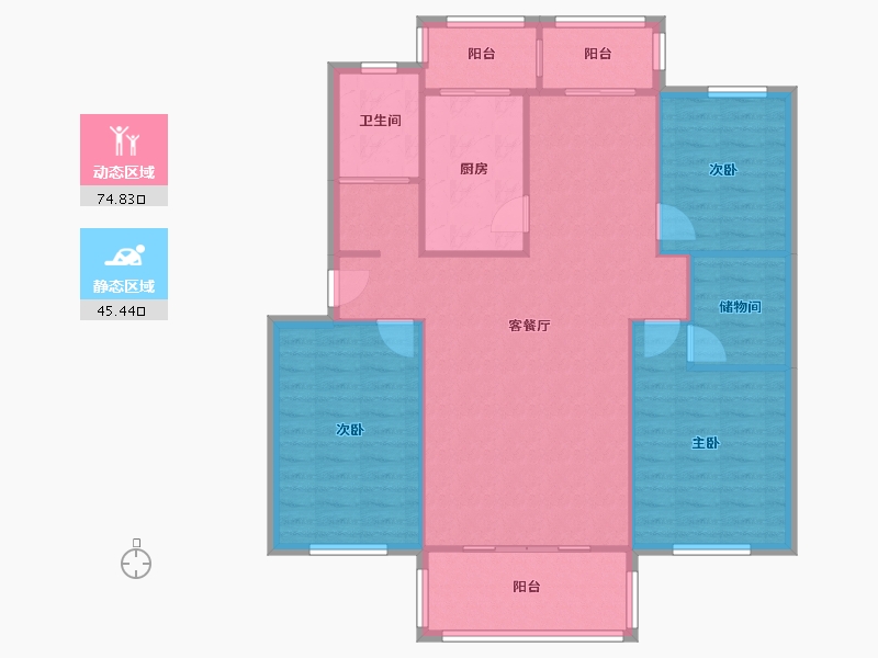 安徽省-合肥市-中铁四局机关大院-120.00-户型库-动静分区