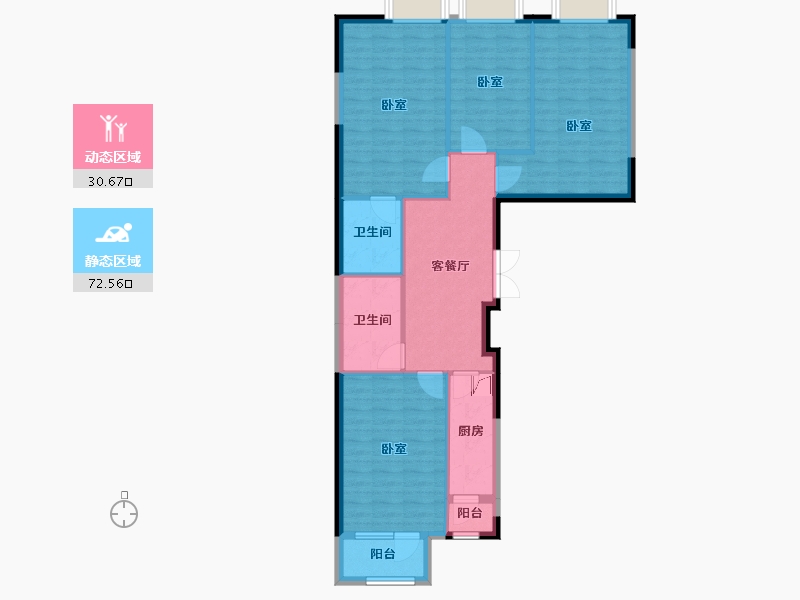 北京-北京市-紫金印象-93.04-户型库-动静分区