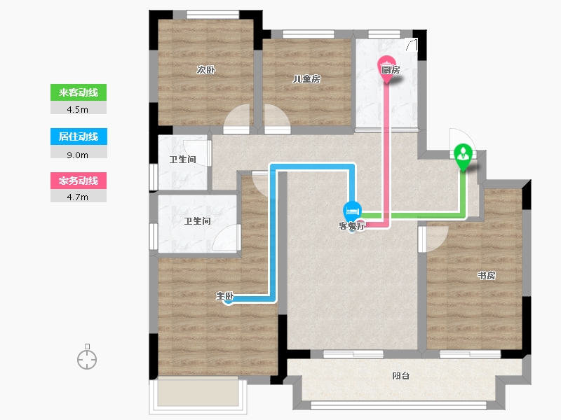 浙江省-杭州市-澳海云樾赋-87.00-户型库-动静线