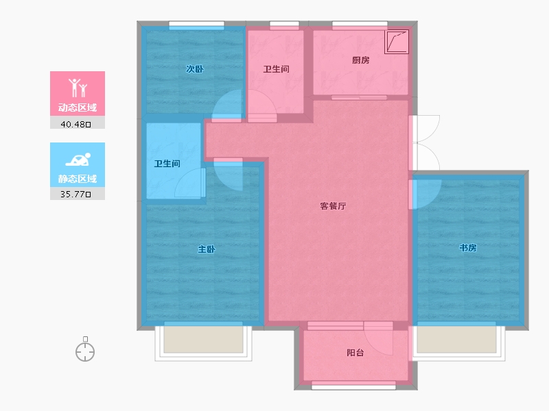 北京-北京市-K2十里春风-67.04-户型库-动静分区