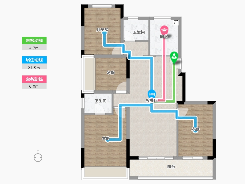 浙江省-杭州市-澳海百合云泽赋-102.00-户型库-动静线