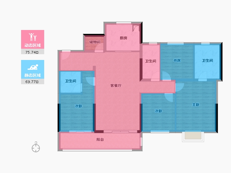 江苏省-南京市-江宁金茂悦-131.20-户型库-动静分区