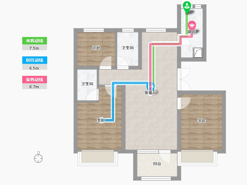 北京-北京市-K2十里春风-69.37-户型库-动静线