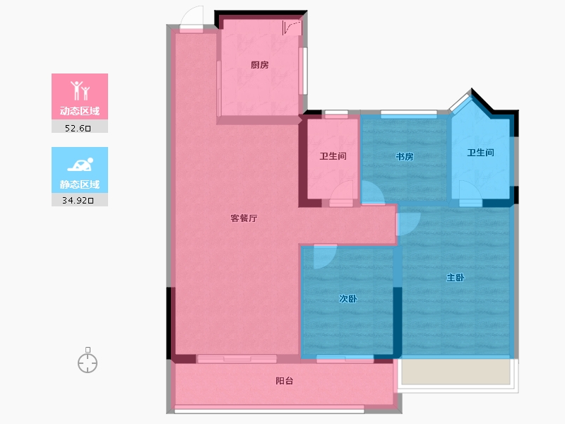 浙江省-杭州市-澳海百合云泽赋-78.00-户型库-动静分区