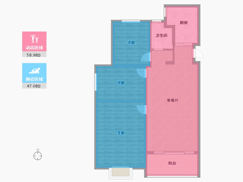 天津-天津市-天成和平里-96.00-户型库-动静分区