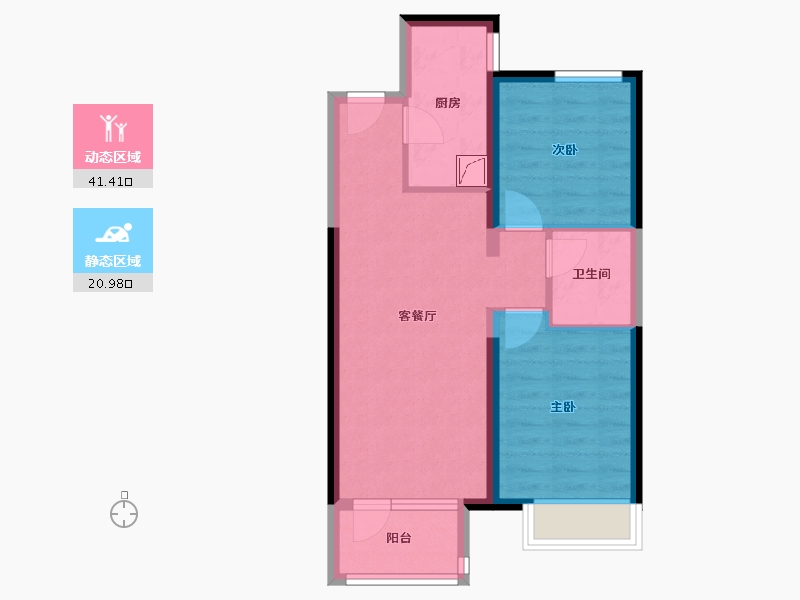 北京-北京市-K2十里春风-54.74-户型库-动静分区