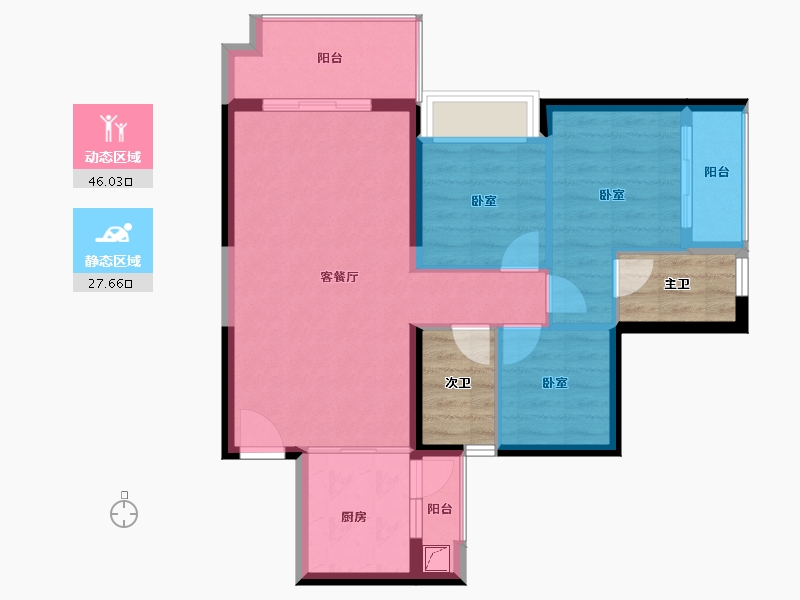 海南省-海口市-锦顺名居-73.30-户型库-动静分区