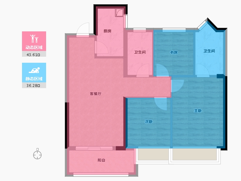 江苏省-南京市-润棠府-71.20-户型库-动静分区