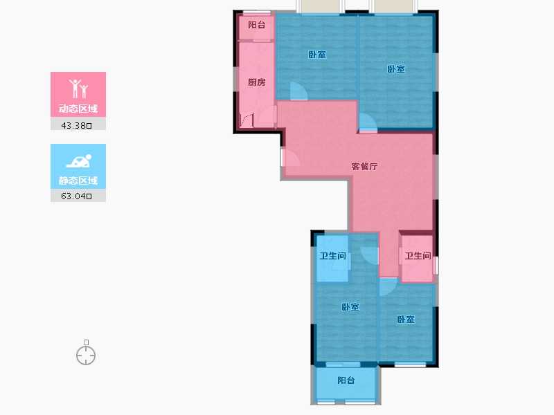 北京-北京市-紫金印象-95.41-户型库-动静分区