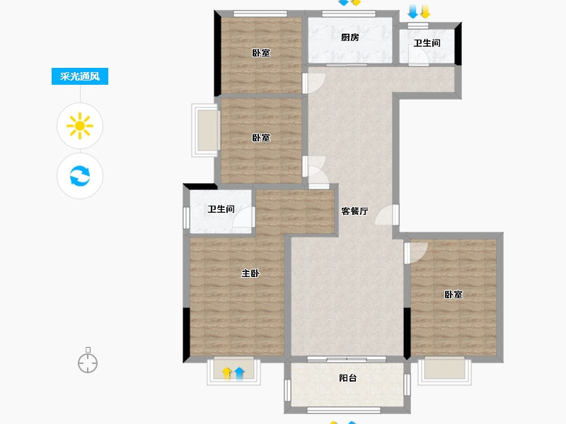 江西省-上饶市-龙城国际 小洋房-118.40-户型库-采光通风