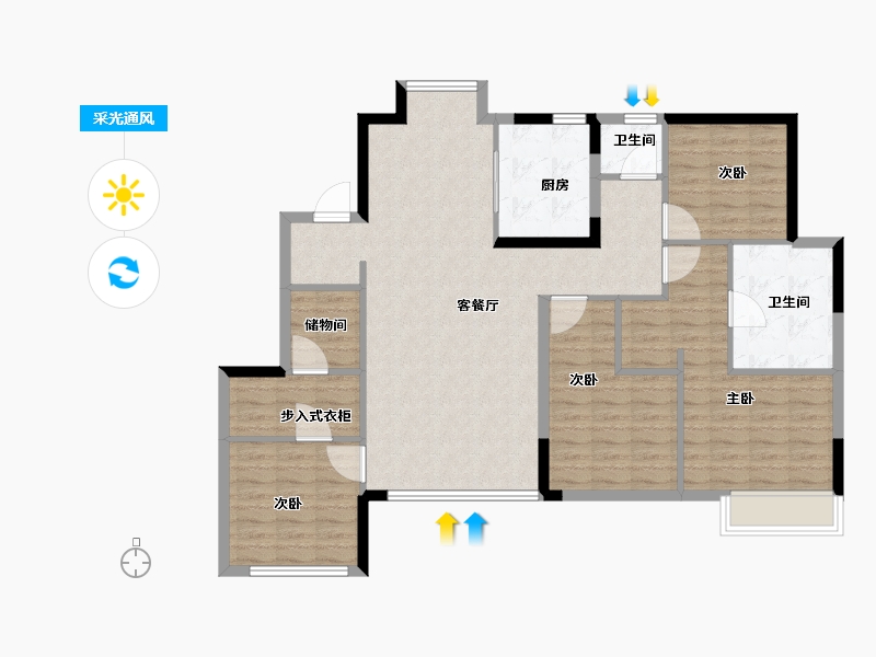 福建省-福州市-阳光城象屿登云湖-114.97-户型库-采光通风