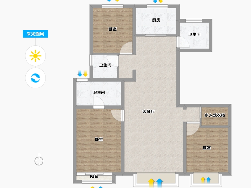 天津-天津市-中国铁建西派国印-104.80-户型库-采光通风