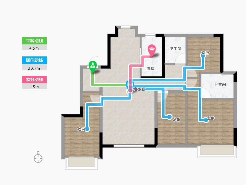 福建省-福州市-阳光城象屿登云湖-101.05-户型库-动静线