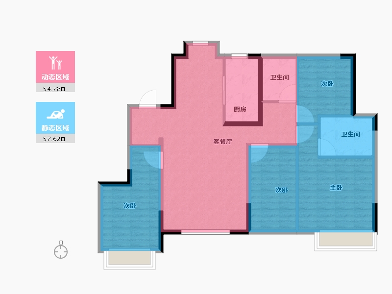 福建省-福州市-阳光城象屿登云湖-101.05-户型库-动静分区