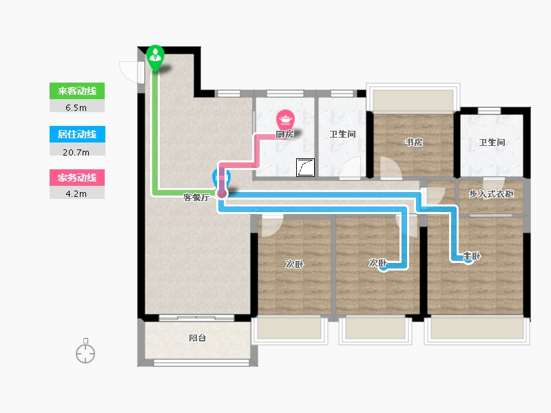 江苏省-南京市-江山大境-102.40-户型库-动静线