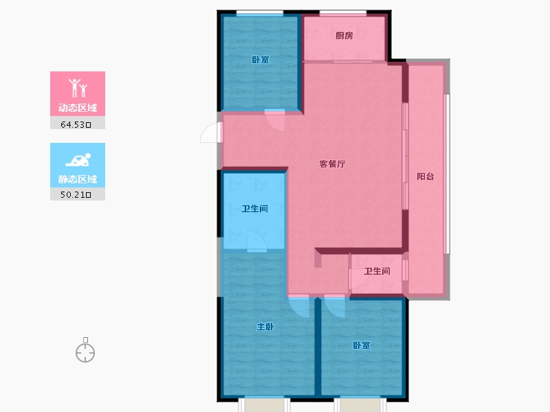 江苏省-徐州市-东方兰园-102.01-户型库-动静分区