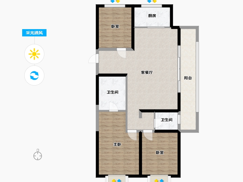 江苏省-徐州市-东方兰园-102.01-户型库-采光通风