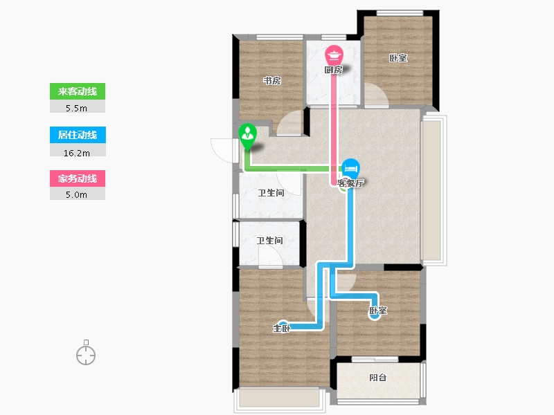 浙江省-杭州市-融信展望-106.41-户型库-动静线