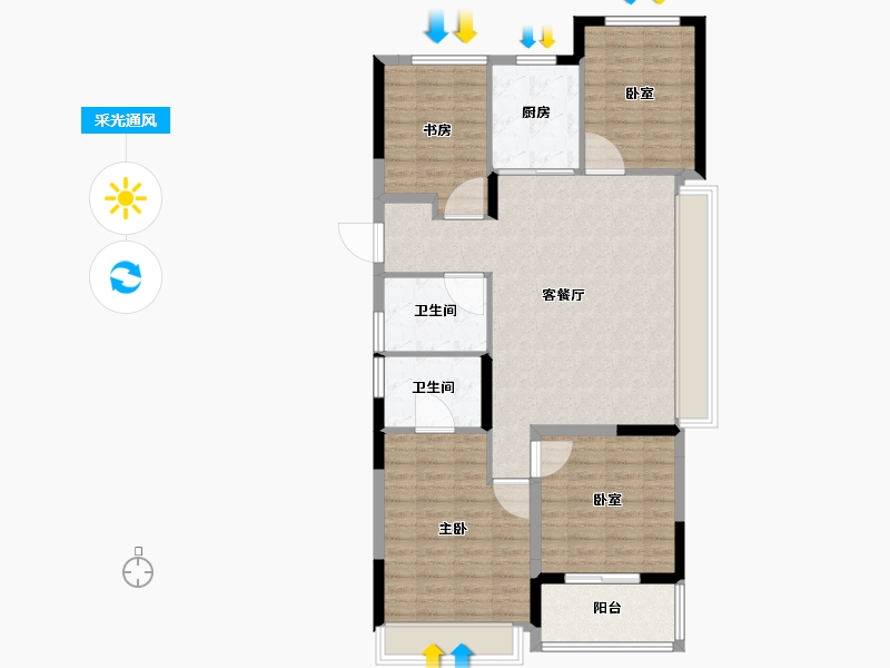 浙江省-杭州市-融信展望-106.41-户型库-采光通风