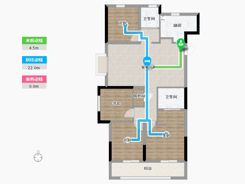 浙江省-杭州市-香栖天第-102.40-户型库-动静线