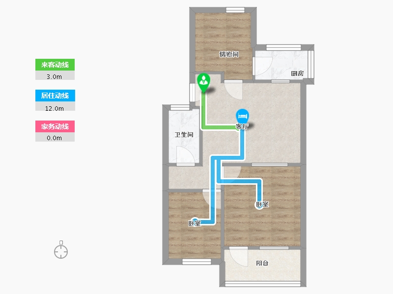 山东省-潍坊市-华苑小区-53.00-户型库-动静线