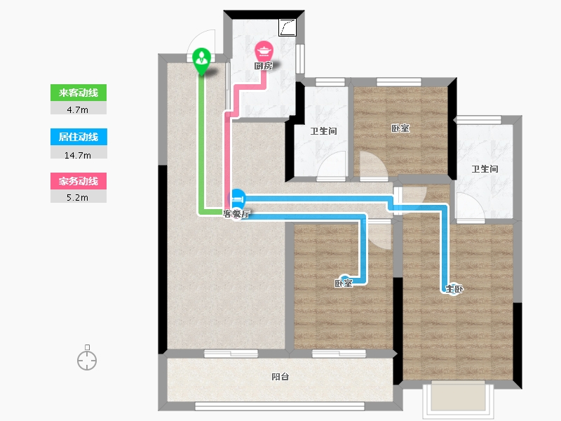 浙江省-杭州市-融创金昌启亚杭臻源-78.49-户型库-动静线